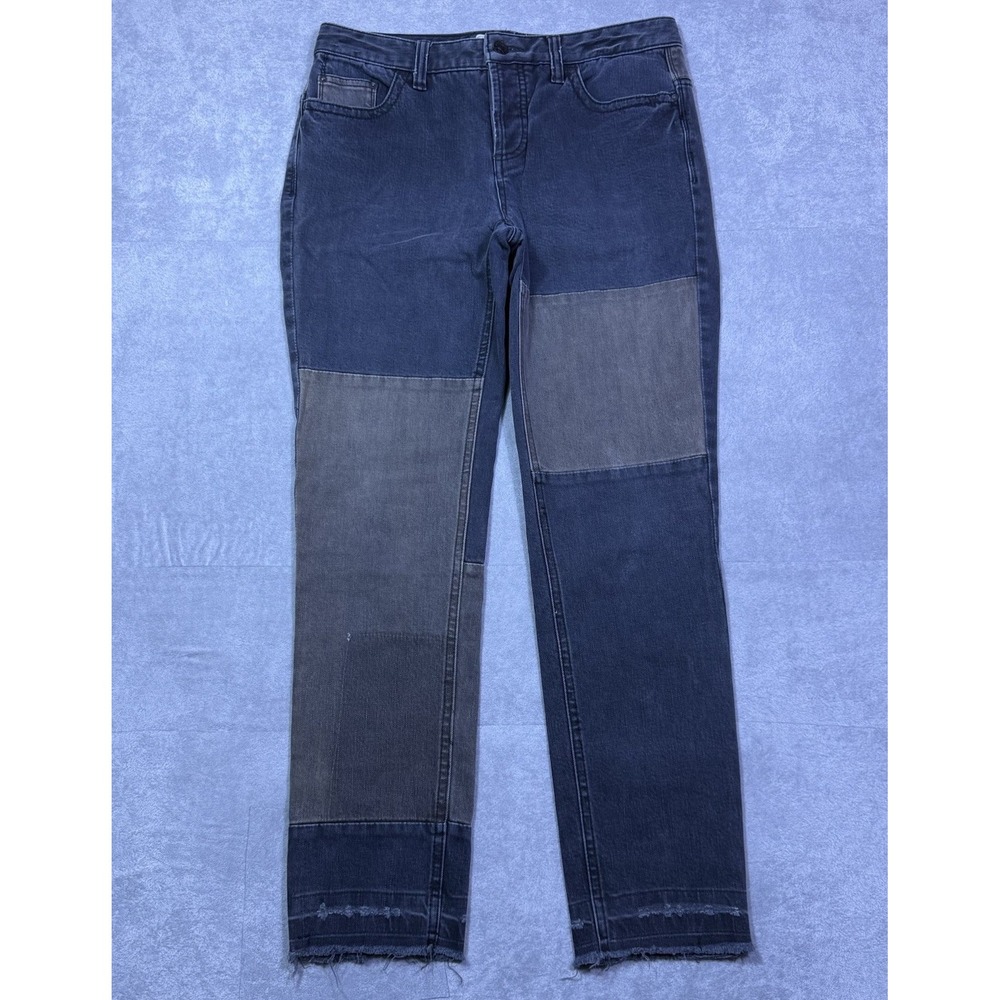 Free People Jeans Womens 29x28 Patchwork Two Tone Colorblock Straight Boho USA